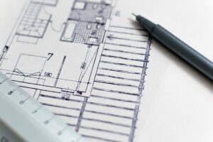 Schemat z planem budowlanym przedstawia projekty nowoczesnych domów z poddaszem.